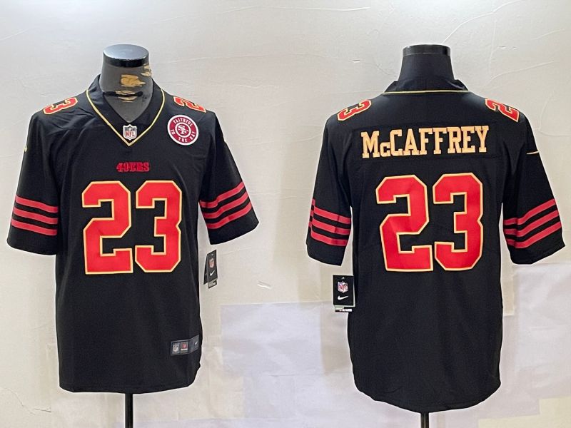 Men San Francisco 49ers #23 Mccaffrey Black Gold 2024 Nike Vapor Limited NFL Jersey style 10273